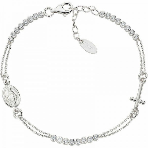Immagine del Bracciale rosario Amen in argento con zirconi BRCRMIBBZ3