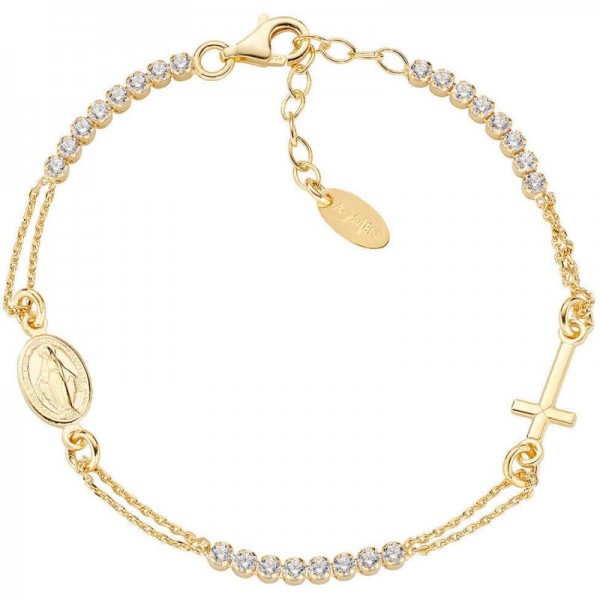 Imagen de la Pulsera Rosario Amen en plata con circonitas BRCRMIGBZ3