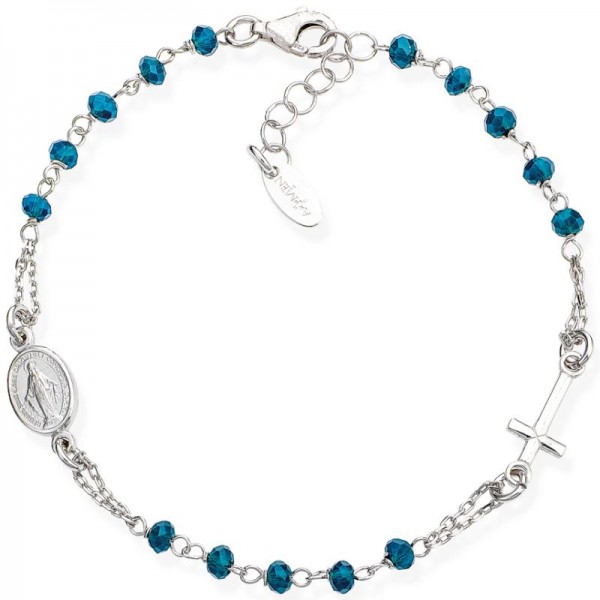 Image of the Amen Silver Rosary Bracelet with crystals BROBBL3