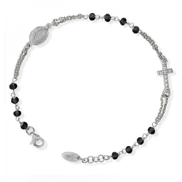 Comprar Pulsera Rosario Amen en plata con cristales BROBNZ3