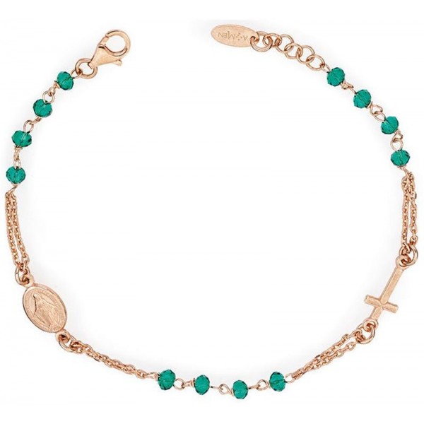 Immagine del Bracciale Rosario Amen in argento con cristalli BRORV3