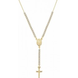 Ожерелье Розарий Amen из серебра с цирконами CLCRMIGBZ4