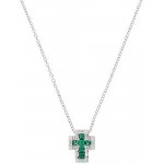 Изображение Ожерелье с крестом Amen из серебра с цирконами для женщин CLCRREBBVZ3