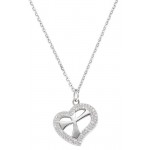 Image of the Amen Cross Necklace with heart for women CLCUCRBBZ