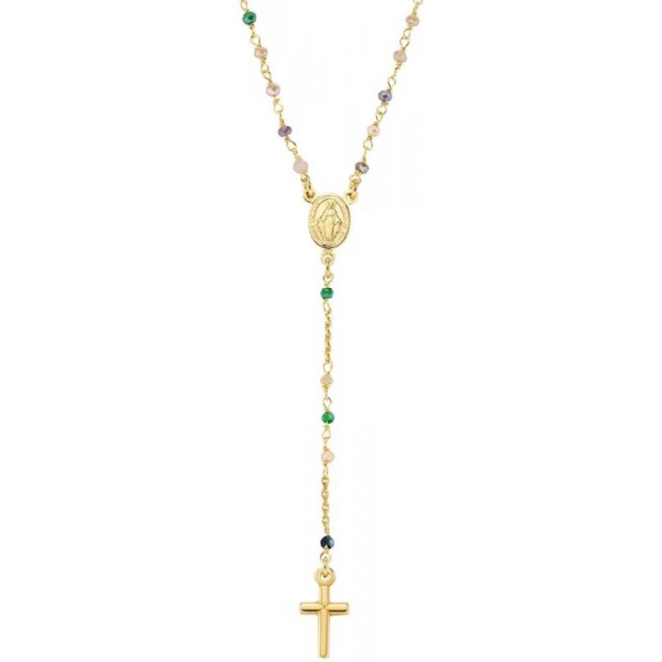 Bild der Amen Rosenkranz Kette aus Silber mit Kristallen für Damen CRO10GTOVE4