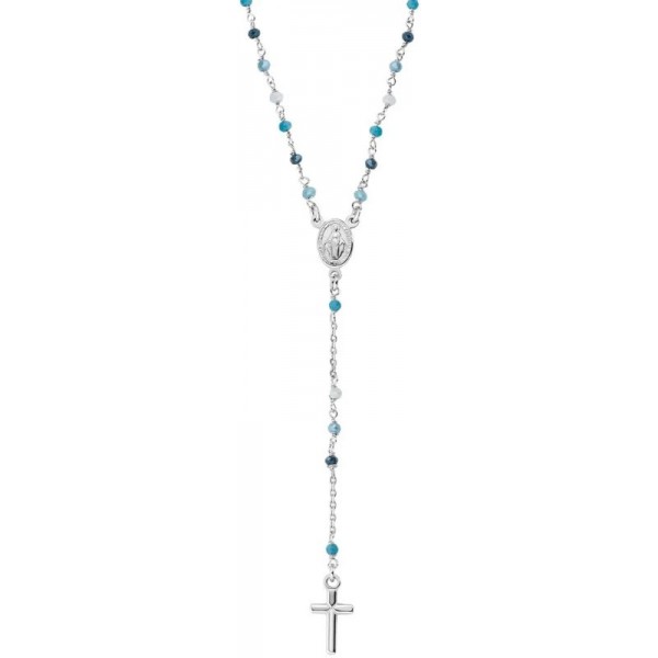 Изображение Ожерелье Розарий Amen из серебра с кристаллами для женщин CRO25BMUB4
