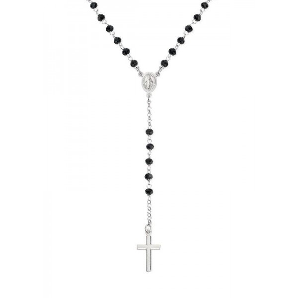 Buy Amen Silver Rosary Necklace with crystals CROBN4