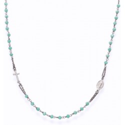 Ожерелье Розарий Amen из серебра с кристаллами CROBT3