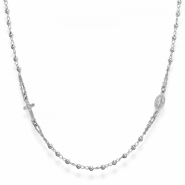 Купить Ожерелье Розарий Amen из серебра с цирконами CROBZ3