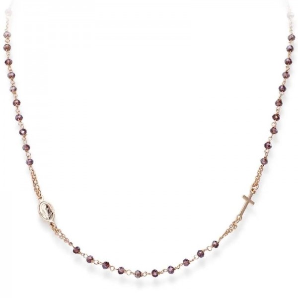 Изображение Ожерелье Розарий Amen из серебра с кристаллами для женщин CRORVI3