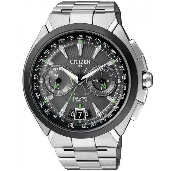 Купить Citizen Мужские Часы Satellite Wave Титан Хроно Eco-Drive CC1084-55E