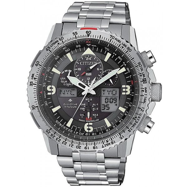 Купить Citizen Мужские Часы Радиоуправляемые Skyhawk Super Titanium JY8100-80E