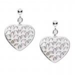 Buy Fossil Ladies Earrings Sterling Silver JFS00489040 Heart Mother of Pearl
