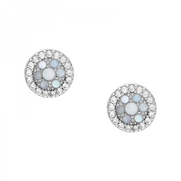 Buy Fossil Ladies Earrings Sterling Silver JFS00518040 Mother of Pearl