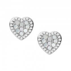 Buy Fossil Ladies Earrings Sterling Silver JFS00568040 Mother of Pearl Heart