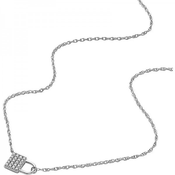 Imagen del Collar Fossil Sterling Silver mujer JFS00624040 Candado