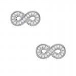 Image of Womens Fossil Earrings Sterling Silver JFS00634040 Infinity
