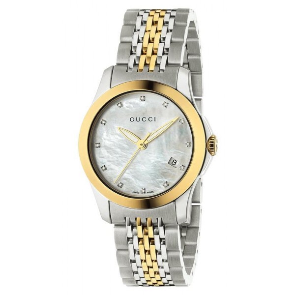 Купить Gucci Женские Часы G-Timeless Small YA126513 Бриллианты Перламутр