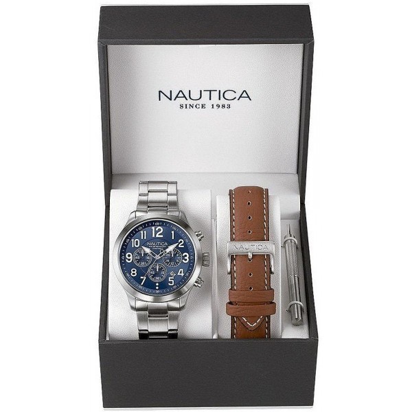 Buy Nautica Men's Watch NCC 01 Box Set NAI18509G Chronograph