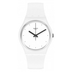 Swatch Unisexuhr Gent Think Time White SO31W100