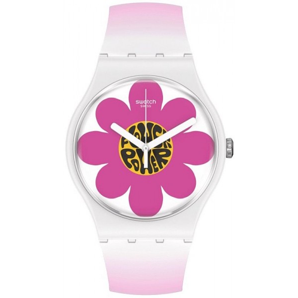 Buy Swatch Ladies Watch New Gent Flower Hour SO32M104