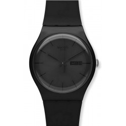 Unisex Swatch Watch New Gent Black Rebel SUOB702