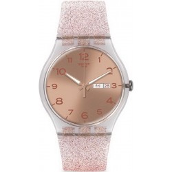 Women's Swatch Watch New Gent Pink Glistar SUOK703