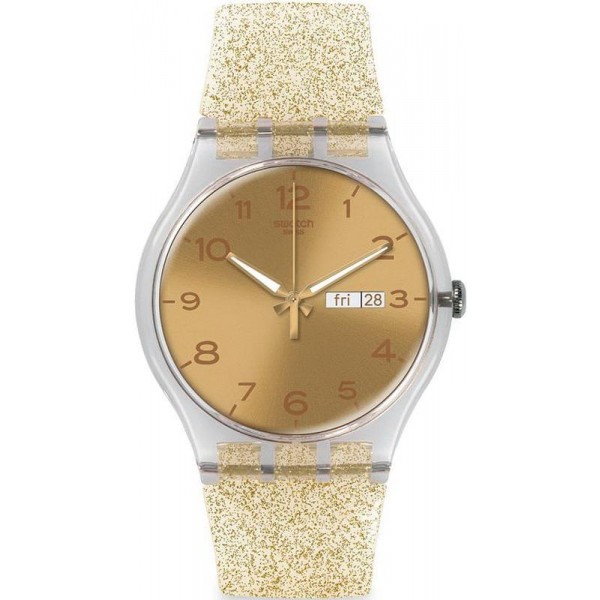 Buy Swatch Ladies Watch New Gent Golden Sparkle SUOK704