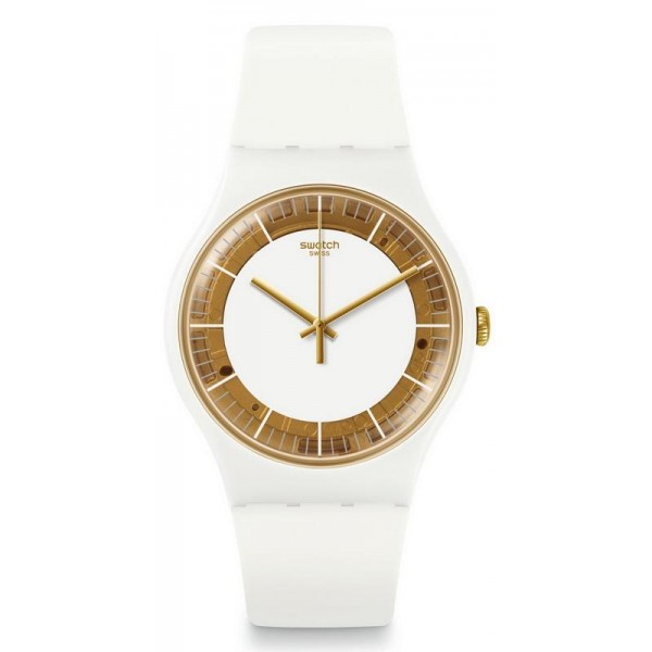 Buy Womens Swatch Watch New Gent Siliwhite SUOW158