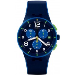 Buy Men's Swatch Watch Chrono Plastic Bleu Sur Bleu SUSN409 Chronograph