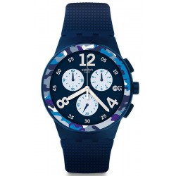 Men's Swatch Watch Chrono Plastic Camoblu SUSN414 Chronograph