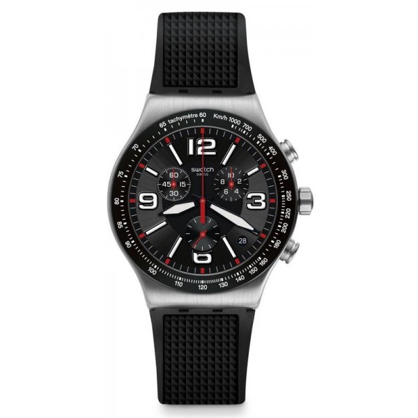 Buy Swatch Mens Watch Irony Chrono Very Dark Grid YVS461 Chronograph