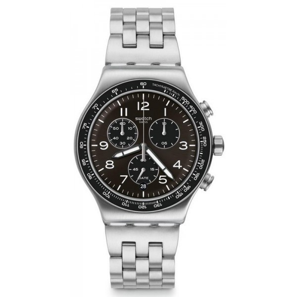 Купить Swatch Мужские Часы Irony Chrono Deepgrey YVS465G Хронограф