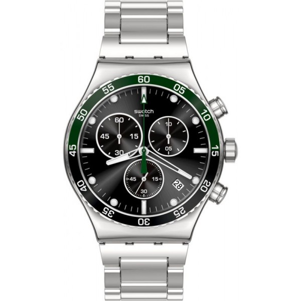 Купить Swatch Мужские Часы Irony Chrono Dark Green Irony YVS506G Хронограф